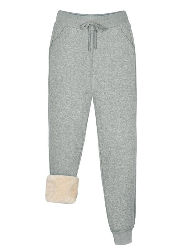 Fleece Lined Sweatpants Women with Pockets Fleece Joggers Winter
