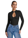 Keyhole Charm Long Sleeve Cut-Out Bodysuit