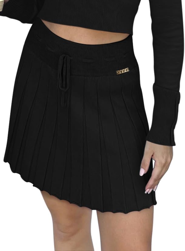 Windswept Charm High-Waisted Pleated Skirt