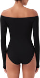 Seductive Off-Shoulder Long Sleeve Bodysuit - REORIA