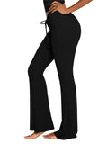 Flare Lounge Pants Ruched Ribbed Flowy Bell Bottoms Leggings