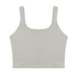 Square Neck Seamless Sleeveless Crop Tops