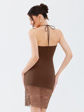 Strapless Lace Trim Bodycon Dress