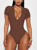 Alluring Depths V-Neck Bodysuit Tops