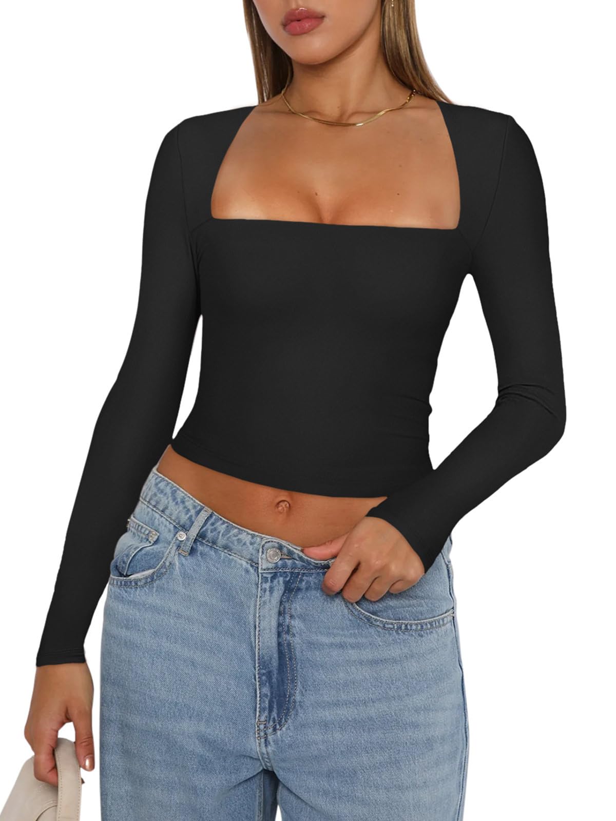 Midnight Horizon Square Neck Crop Top