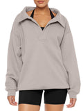 Oversized Sweatshirts Fleece V Neck Pullover Tops Casual Comfy Fall Trendy Clothes