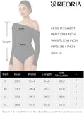 Single Off-Shoulder Bodysuit Double Layer Ruching Sexy Elegant Tops - REORIA