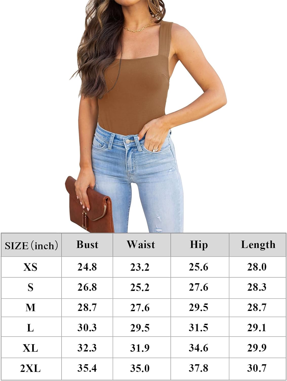 Tranquil Shores Square Neck Bodysuits Tops