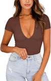 Alluring Depths V-Neck Bodysuit Tops