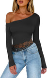 Seductive Lace Off-Shoulder Cropped Top