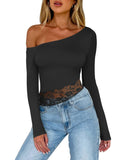 Seductive Lace Off-Shoulder Cropped Top