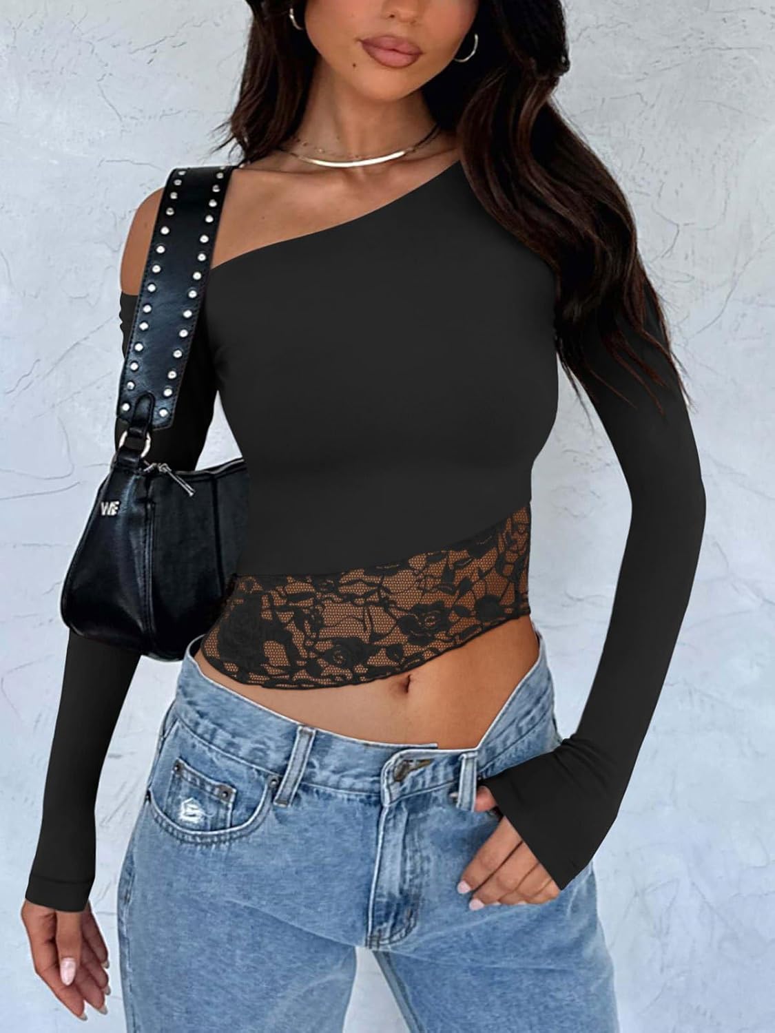 Seductive Lace Off-Shoulder Cropped Top