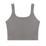 Square Neck Seamless Sleeveless Crop Tops