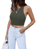 Sleeveless Halter Neck Tank Crop Tops