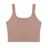 Square Neck Seamless Sleeveless Crop Tops