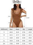 Casual V Neck Slimming Tank Top Bodysuits - REORIA - B0BRSX1T87