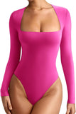 Contour Charm Square Neck Bodysuit - REORIA - B0DB8JYRF9