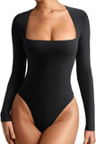 Contour Charm Square Neck Bodysuit - REORIA - B0DB8JJZBX