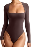 Contour Charm Square Neck Bodysuit - REORIA - B0DB8JQNJP