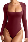 Contour Charm Square Neck Bodysuit - REORIA - B0DB8HS4H6