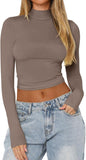 Eclipse Form Mock Neck Crop Top - REORIA - B0DFTF67V9