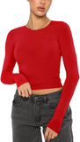 Effortless Charm Crew Neck Long Sleeve Top - REORIA - B0DD6PHM44