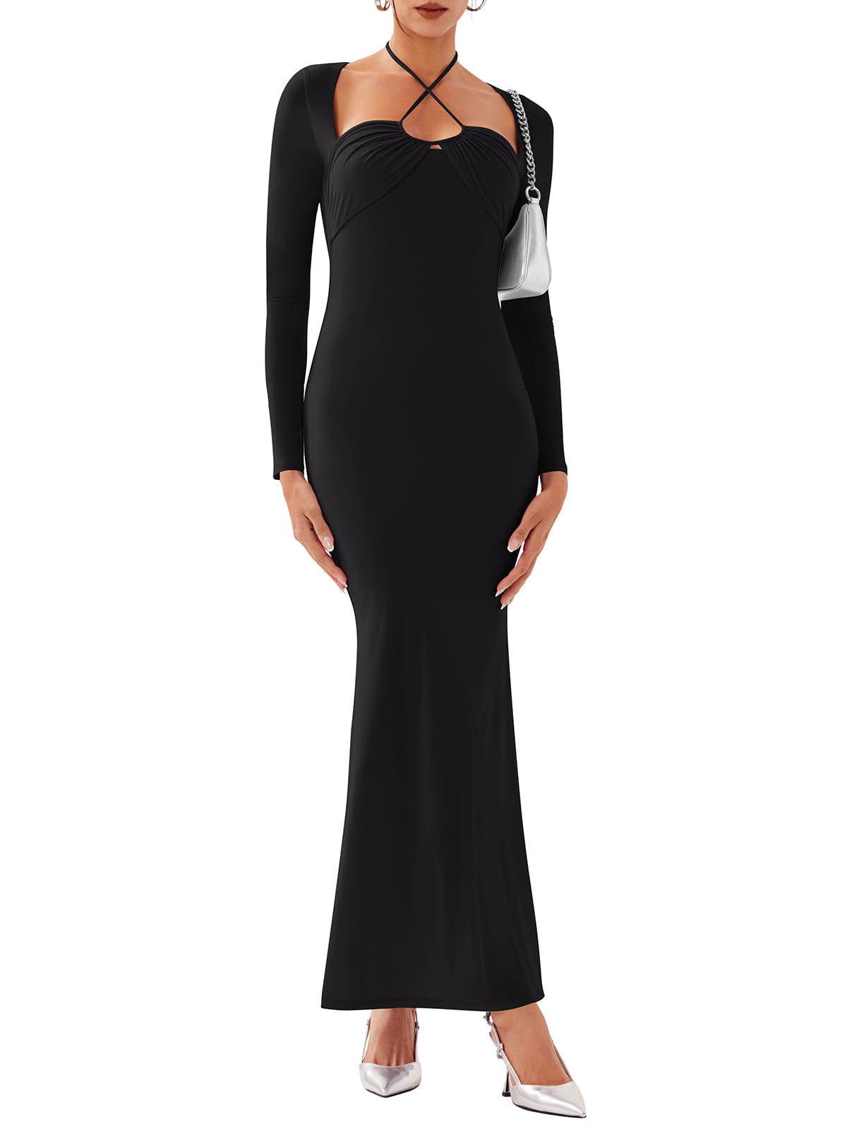 Enchanted Seraph Cross - Neck Mermaid Gown - REORIA - B0DD43CM5Z